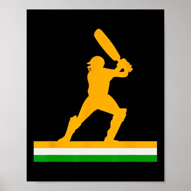 Indian Cricket Player India Flag National Supporte Poster (Front)