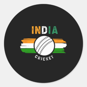 Indian Cricket Player Team Cricket Fans India Cric Classic Round Sticker