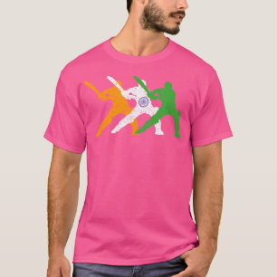 Indian Cricket Team Cricketer Fan Batsmen Flag Of T-Shirt