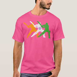 Indian Cricket Team Cricketer Fan Batsmen Flag Of  T-Shirt