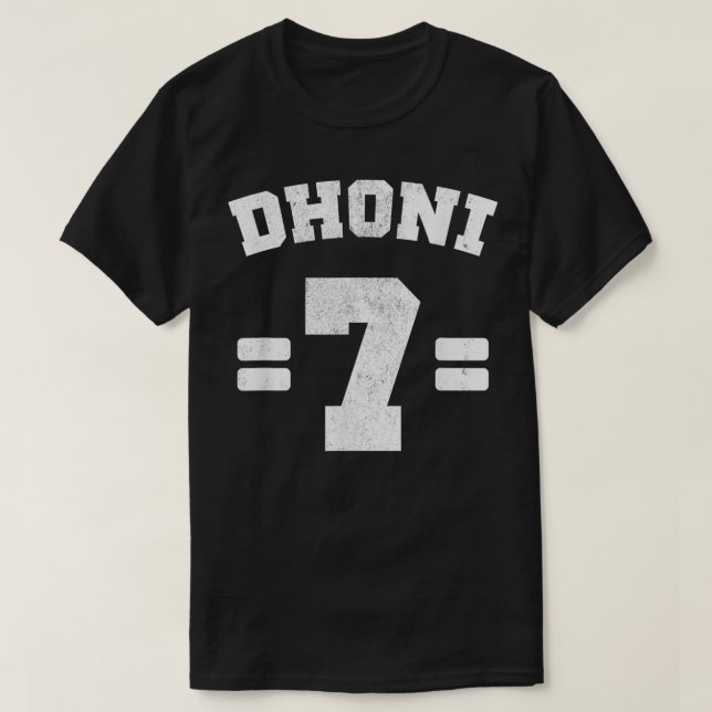 Indian Cricketer Dhoni 7 Cricket Lover Fan Sports  T-Shirt (Design Front)
