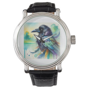 Indian crow in watercolor 160924AREF150 - Watercol Watch