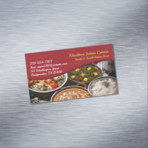 Indian Cuisine Magnetic Business Card