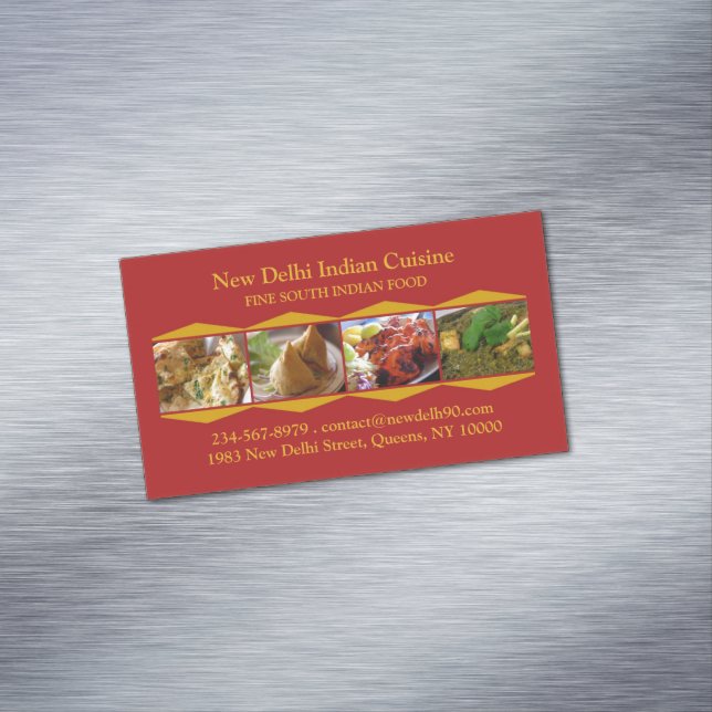 Indian Cuisine Magnetic Business Card (In Situ)
