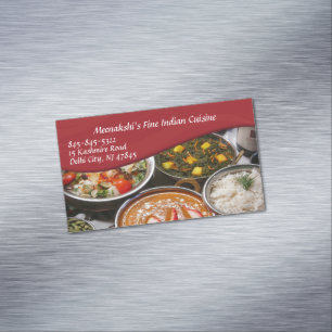 Indian Cuisine Magnetic Business Card