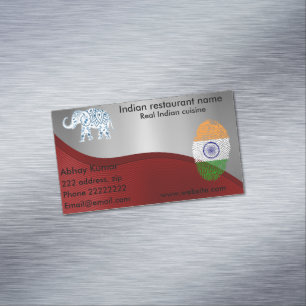 Indian cuisine 	Magnetic business card