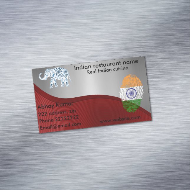Indian cuisine 	Magnetic business card (In Situ)