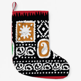 Indian Culture: Traditional Art Design Small Christmas Stocking
