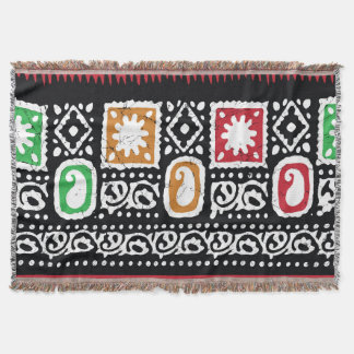Indian Culture: Traditional Art Design Throw Blanket