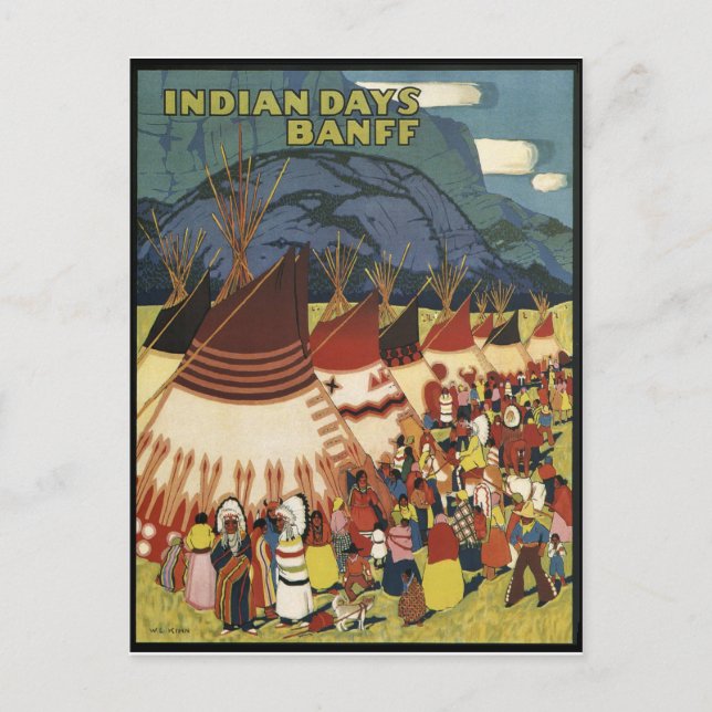 Indian days, Native Americans, Banff, vintage Postcard (Front)