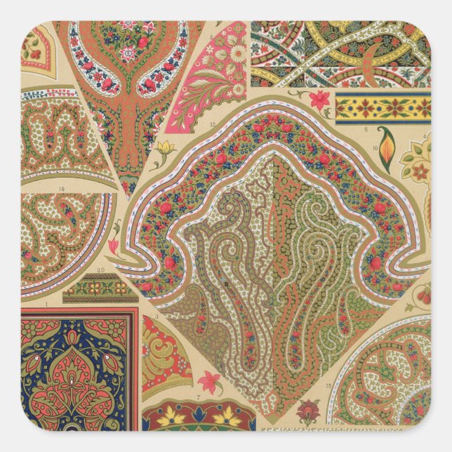 Indian Decoration, plate XIX from 'Polychrome Orna Square Sticker (Front)