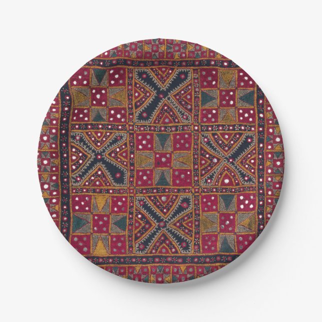 Indian Decorative Art Print Paper Plate (Front)