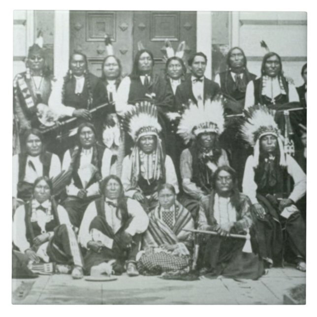 Indian delegation of Sioux leaders in Washington D Tile (Front)