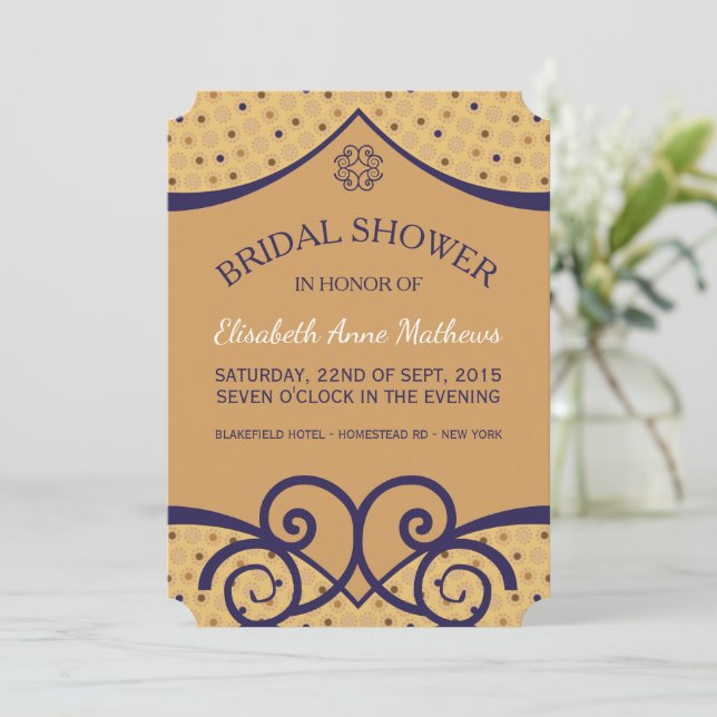 Indian Delight Bridal Shower Invitation (Standing Front)