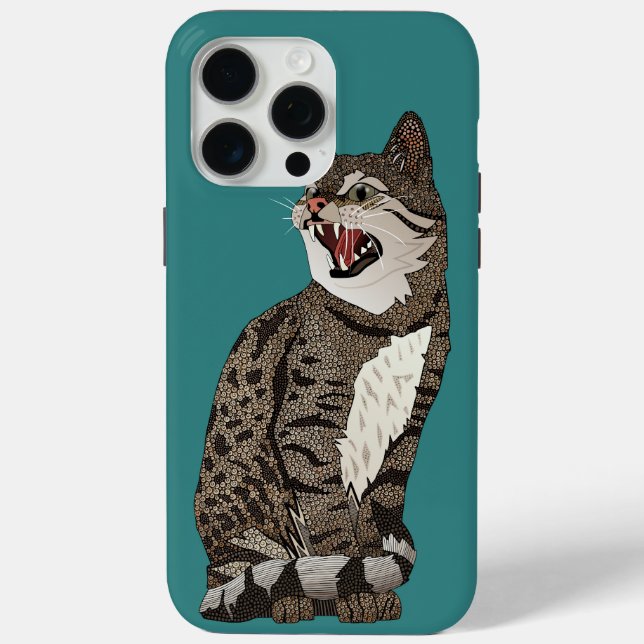 Indian desert cat teal Case-Mate iPhone case (Back)