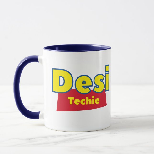 Indian Desi Tech Support Tea Cup, Funny Coffee Mug (Left)