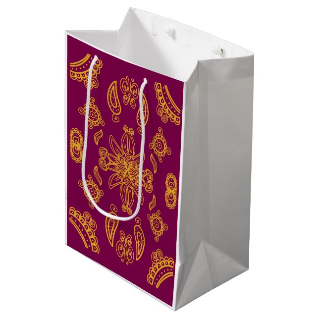 Indian design medium gift bag (Front Angled)