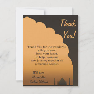 Indian Dream Wedding Flat Thank You Card