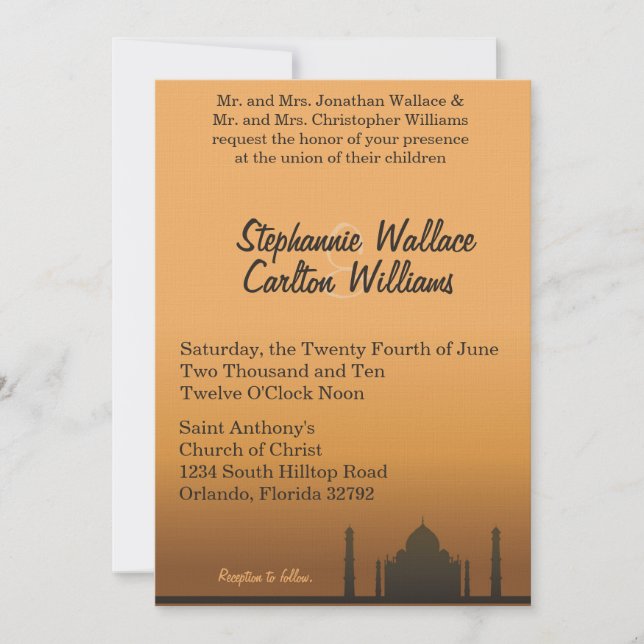 Indian Dream Wedding Invitation (Front)