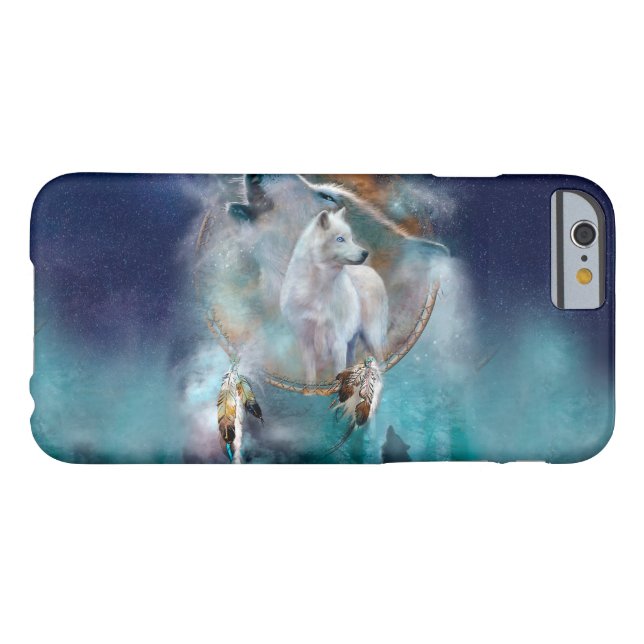 Indian dreamcatcher and ethnic tribal head wolf Case-Mate iPhone case (Back Horizontal)