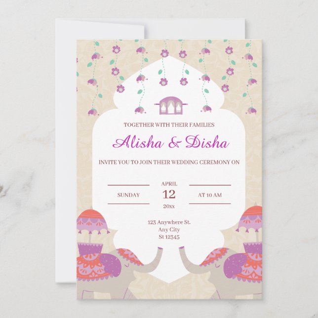 Indian Elegance wedding Invitation (Front)
