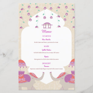 Indian Elegance Wedding Menu