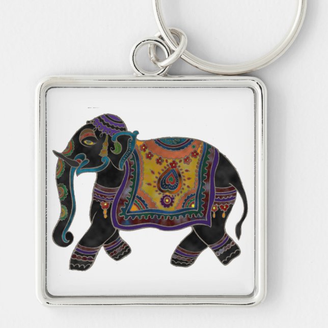 Indian Elephant Art Key Chain (Front)