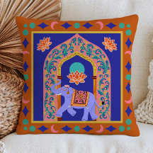 Indian Elephant Brown& Blue BOHO Chic