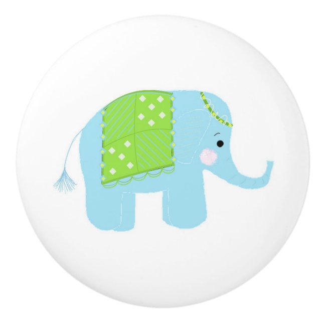 Indian Elephant Ceramic Knob (Front)