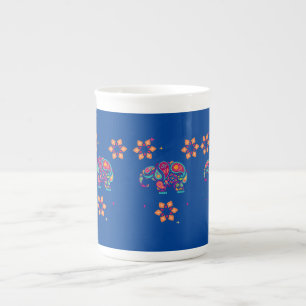 indian elephant Diwali mandala Bone China Mug