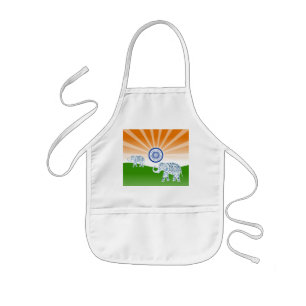 Indian elephant kids apron