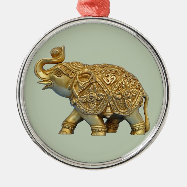 Indian Elephant Metal Tree Decoration (Front)