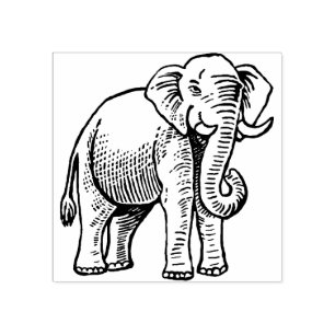 Indian Elephant Rubber Stamp