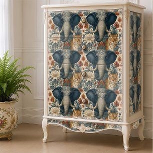 Indian Elephant Tiger Botanical Jungle Decoupage Tissue Paper