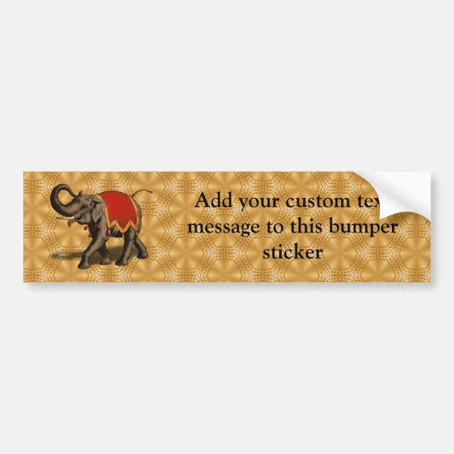 Indian Elephant w/Red Cloth Bumper Sticker (Front)