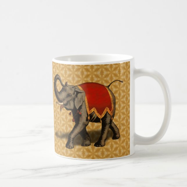 Indian Elephant w/Red Cloth Coffee Mug (Right)