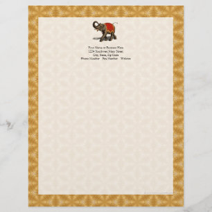 Indian Elephant w/Red Cloth Customised Letterhead