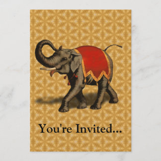 Indian Elephant w/Red Cloth Invitation