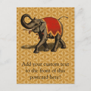 Indian Elephant w/Red Cloth Postcard