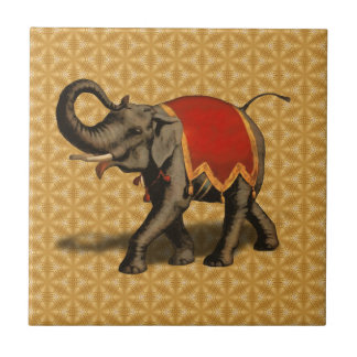 Indian Elephant w/Red Cloth Tile