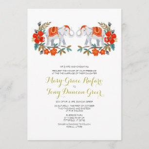 Indian Elephant Wedding Invitation