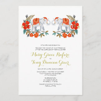 Indian Elephant Wedding Invitation