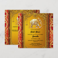 Indian elephants gold red luxurious bridal shower