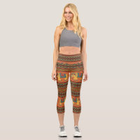 Indian Elephants, Orange Traditional Seamless.