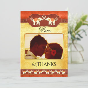 Indian Elephants Photo Thank You Card