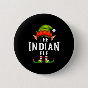 Indian Elf Group Funny Christmas Pajama Party  6 Cm Round Badge
