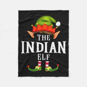 Indian Elf Group Funny Christmas Pajama Party  Fleece Blanket