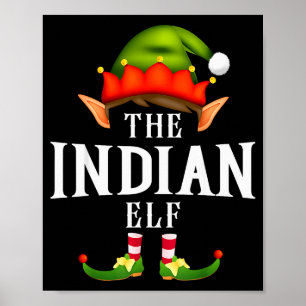 Indian Elf Group Funny Christmas Pajama Party  Poster