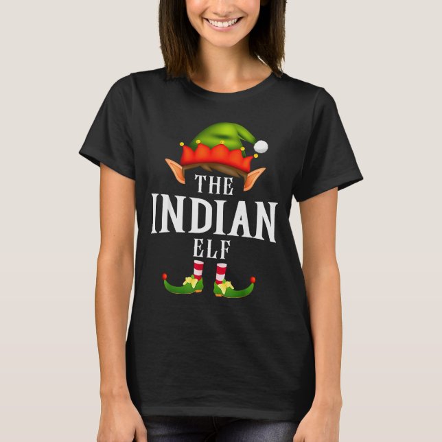 Indian Elf Group Funny Christmas Pajama Party  T-Shirt (Front)