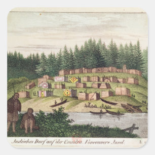 Indian Encampment on Quadra Island Square Sticker